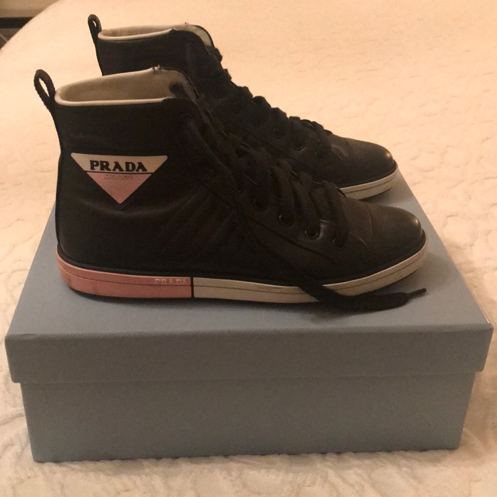 Prada high top sneaker size 37